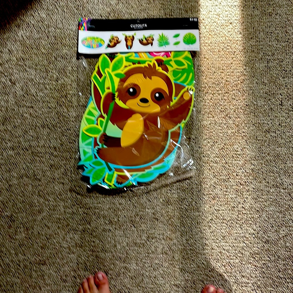 Happy Birthday sloth cut outs 12 new